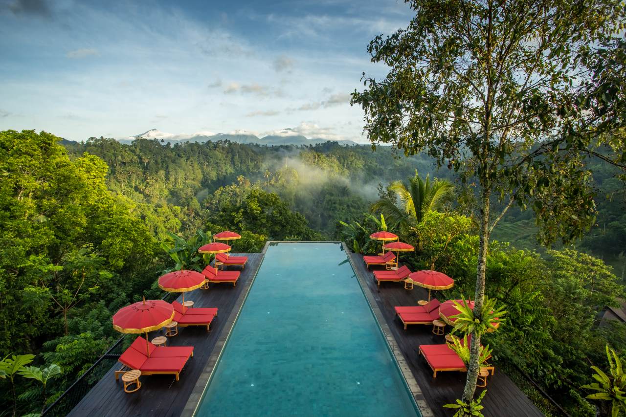 The main pool at the Balinese resort Buahan, a Banyan Tree Escape.